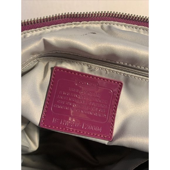 Coach Berry Patent Leather Poppy Daisy Liquid Gloss Tote Bag With Wallet #F20004 - Picture 12 of 15